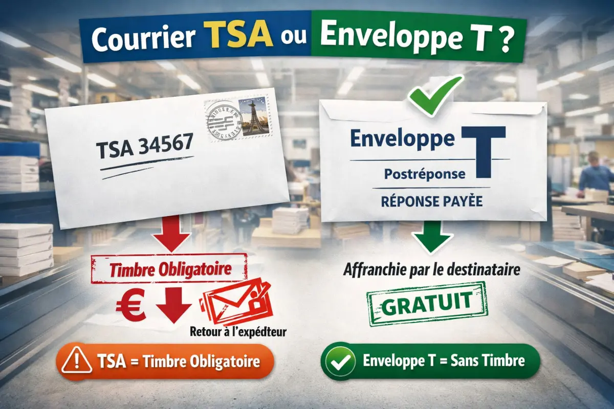 Courrier TSA, timbre oui ou non ?